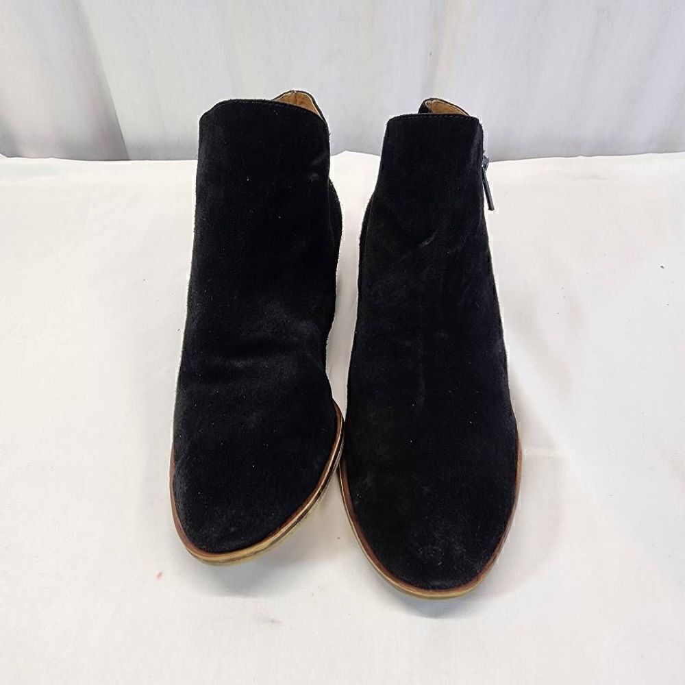Lucky Brand Barough Black Suede Ankle Booties Size 9.5 - Picture 3 of 9